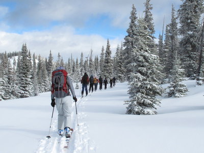 Headed towards the Polar Meadows ski zone.