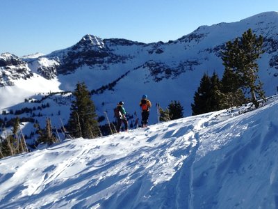 Looking south into the basin. The chute listed in the accent is in on the left.