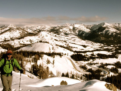 Skinning above the Galena Summit.