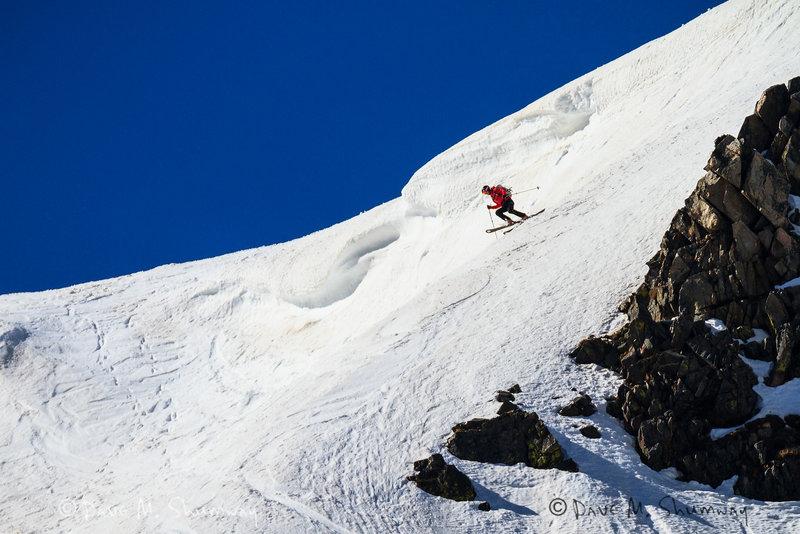 Tanner making his first turn, skiers right, on the Rock Creek Headwall. May 2014 - Photo by: Dave Shumway <br>
More photos: http://www.shumwayphotography.com/Adventure/Skiing/Beartooth-Pass/i-FN7PLKN