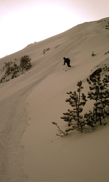 Dropping off the summit