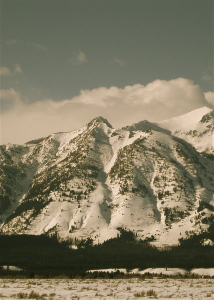 Albright Peak (left), Static Peak (center), and Buck Mountain (right).