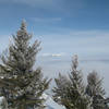 The Bridger Range above a sea of clouds as viewed from Mount Ellis.