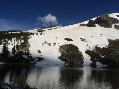 Saint Mary's Glacier (Beta Photo).  When there's lots of snow, you can even ski lookers-left of the glacier.  (Note: The glacier is off to the right, beyond this photo.