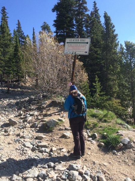 Saint Mary's Glacier Trailhead.  This is what much of the approach is like, dirt and rocks.  Wear good hiking shoes!