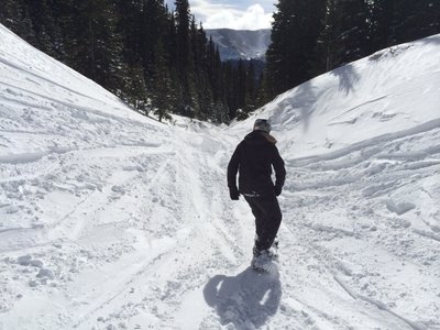 Nelson's Follie, in the gulch again.  Pictured is my friend Geoff.