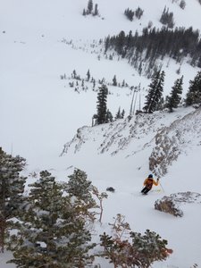 Chris Dickey atop the first Chicken Scratch chute.