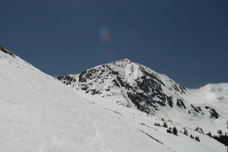 The line viewed from the base of the north face of Torreys.