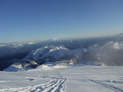 Muir Snowfield in pretty ideal conditions. Late Winter / early Spring