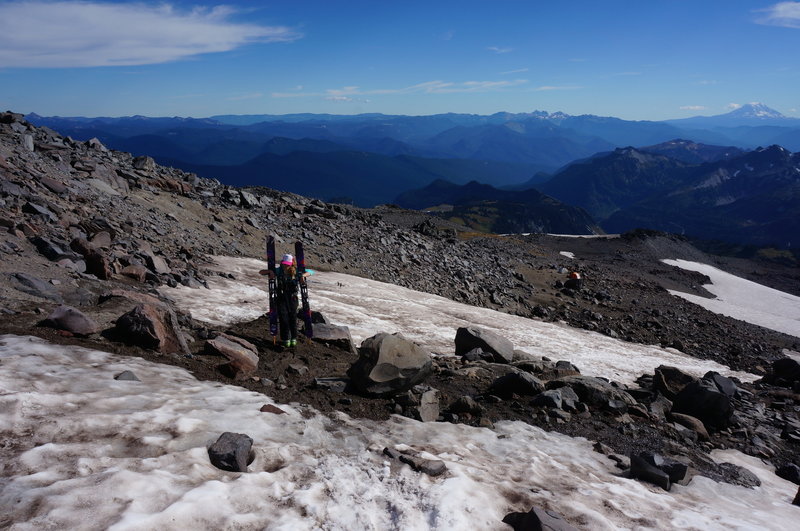 Snow patch hopping can happen in late season.