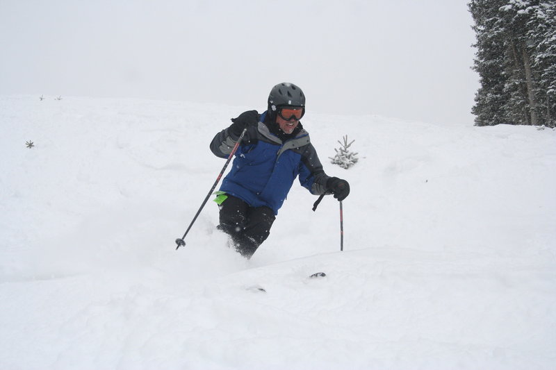 Long time skier Scott D. on his first day of the year and it happened to be on top of nearly 3 ft. of fresh Utah powder on a February day at Eagle Point Resort in southern Utah!
