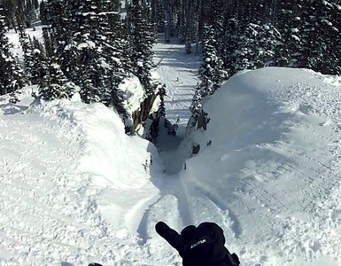 looking down the drop