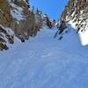 Looking up the upper portion of the couloir.