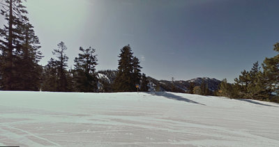 This is where you drop off the ridge on skiers left