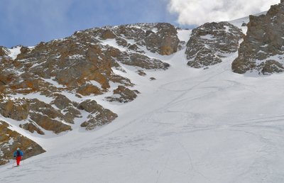 Looking back at The Wiggle as a friend is about to drop into the choke.