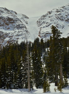 Looking up at Little Italy after an excellent March descent.