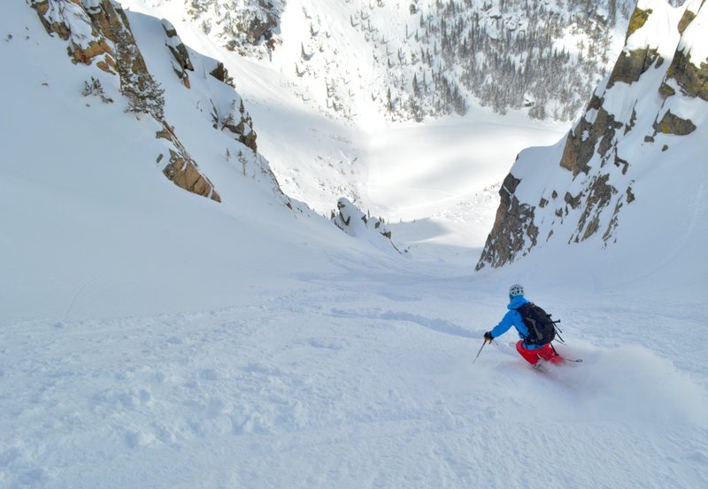 Looking down the middle of the couloir.