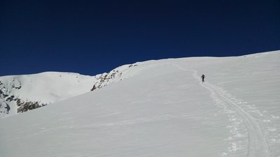 Above the mushroom, approaching the summit.