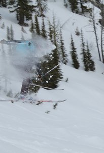 Caleb launches one of the rollovers on the lower section of the line.