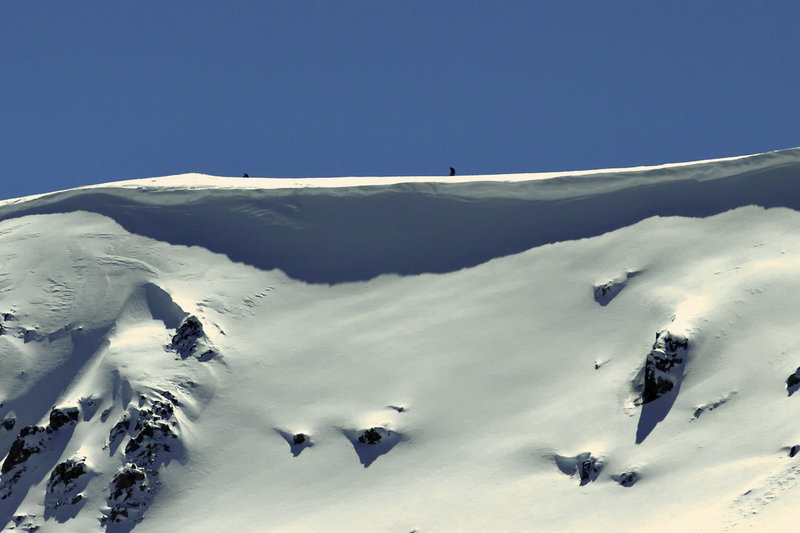An example of the cornice that can form on Loveland Ridge.