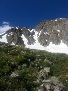 Picking out a line from the grassy slope just shows off the terrain.