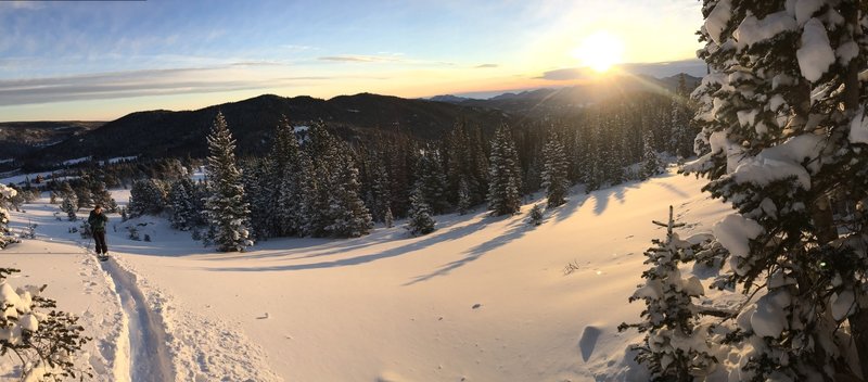 Sunrise ski at Caribou Hill.