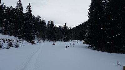Cut through Crags Campground to the trail junction in the woods just beyond.