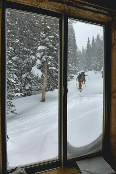 Some of our group heads off for a day of shredding pow pow in the meow meow!