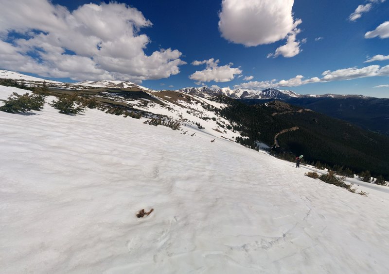 Expect beautiful views like this looking north from just southwest of the bowl.