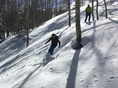 Lauren enjoys open trees on Meadow Mountain.