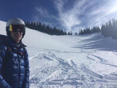 Jojo is all smiles after hitting the bowl.