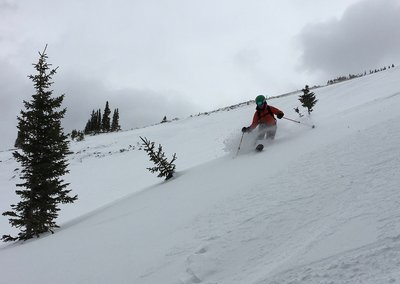 There's nice open skiing near the top.