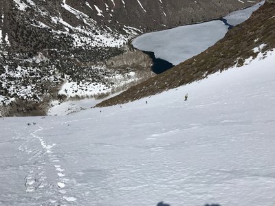 Ascending the lower saddle.