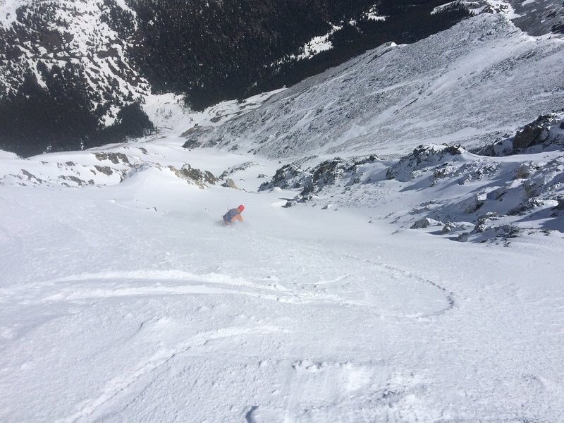 The first section of Emperor Couloir right start.