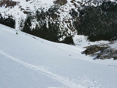 Things open up lower down the Emperor Couloir. Enjoy!