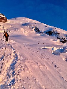 Approaching the Ingraham Icefall at sunrise.