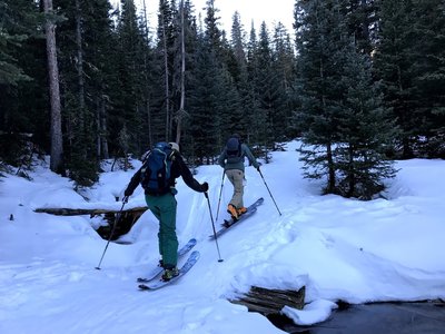 Even with next to now snow (early December), the creek crossings are still manageable.