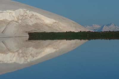 Meeting the edge of the snowfield.