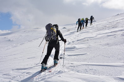 The group continues their tough climb.