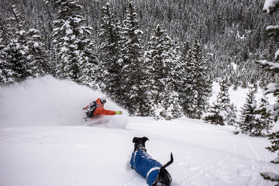 Bottom of the Pinky Chute, riding into the apron