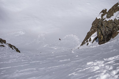 Looking down the 4th of July Couloir