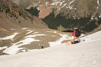 Descending Lake Fork's north face during June 2016