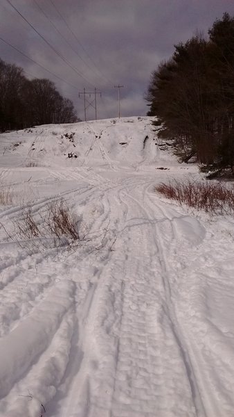 Looking up at Blueberry Hill on the very left side.