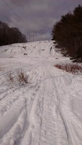Looking up at Blueberry Hill on the very left side.