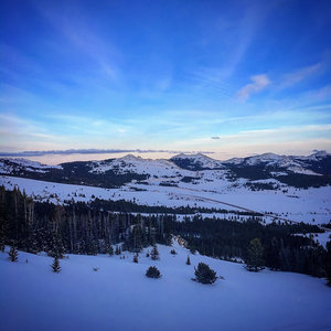 Looking east on top of the Powder River Chute as the sun sets.