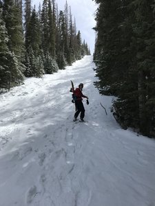 Adam heading up T-Bar