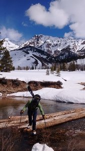 Lightning Bolt couloir is directly above Sam. Use Billy's Bridge to access.