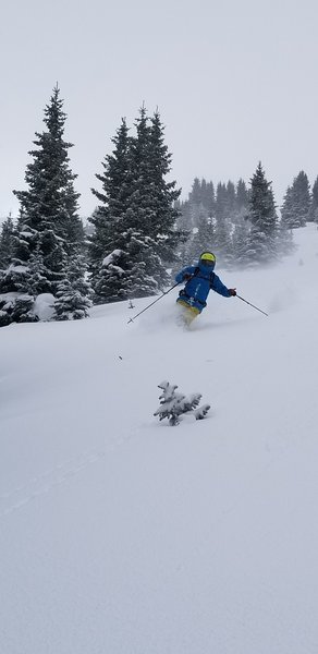 John V skiing the Shoulder - Line A, Nov 23rd 2018