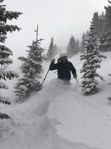 Kevin Gillest skiing The Shoulder - Line A, Nov 23rd 2018