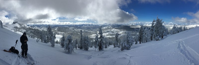 Looking south from just shy of true Basin Peak. Left most peak is Castle Peak due SE.